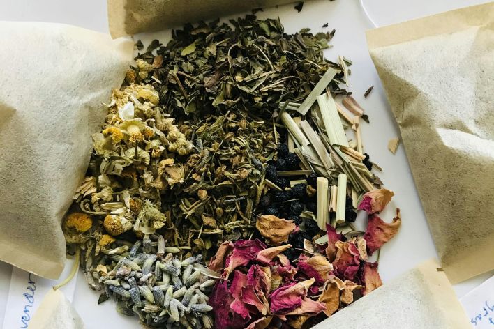 Herbs and Rose Petals